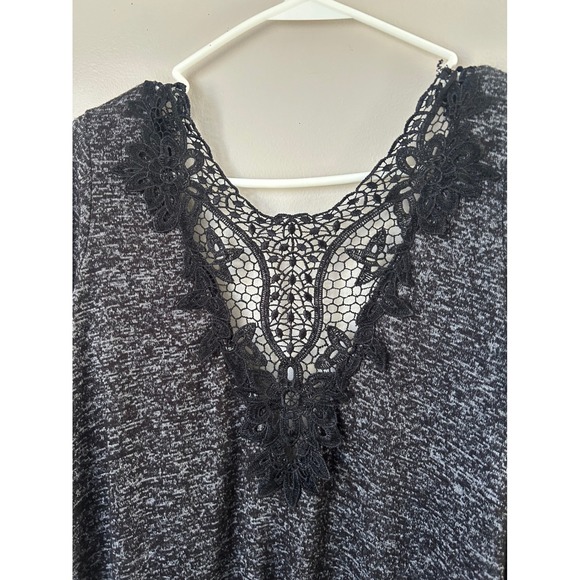 Y2K Charlotte Russe Black Grey Marled Lace Open Cardigan XS Whimsigoth Grunge - Picture 4 of 5